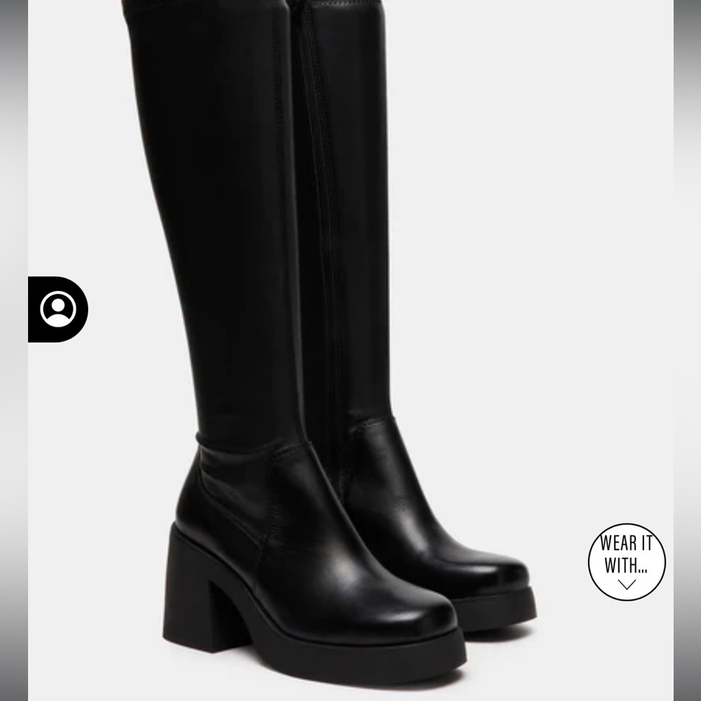 BERKLEIGH BLACK Steve Madden boots size 11, worn once like new
